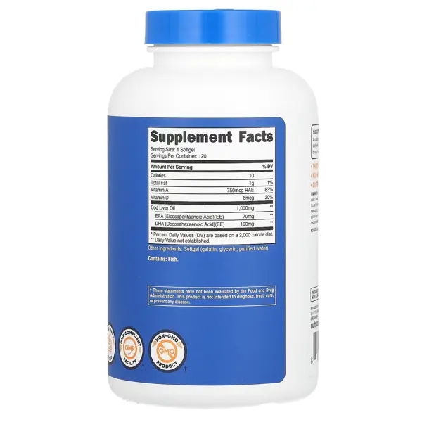 Nutricost Cod Liver Oil 1000mg Softgel